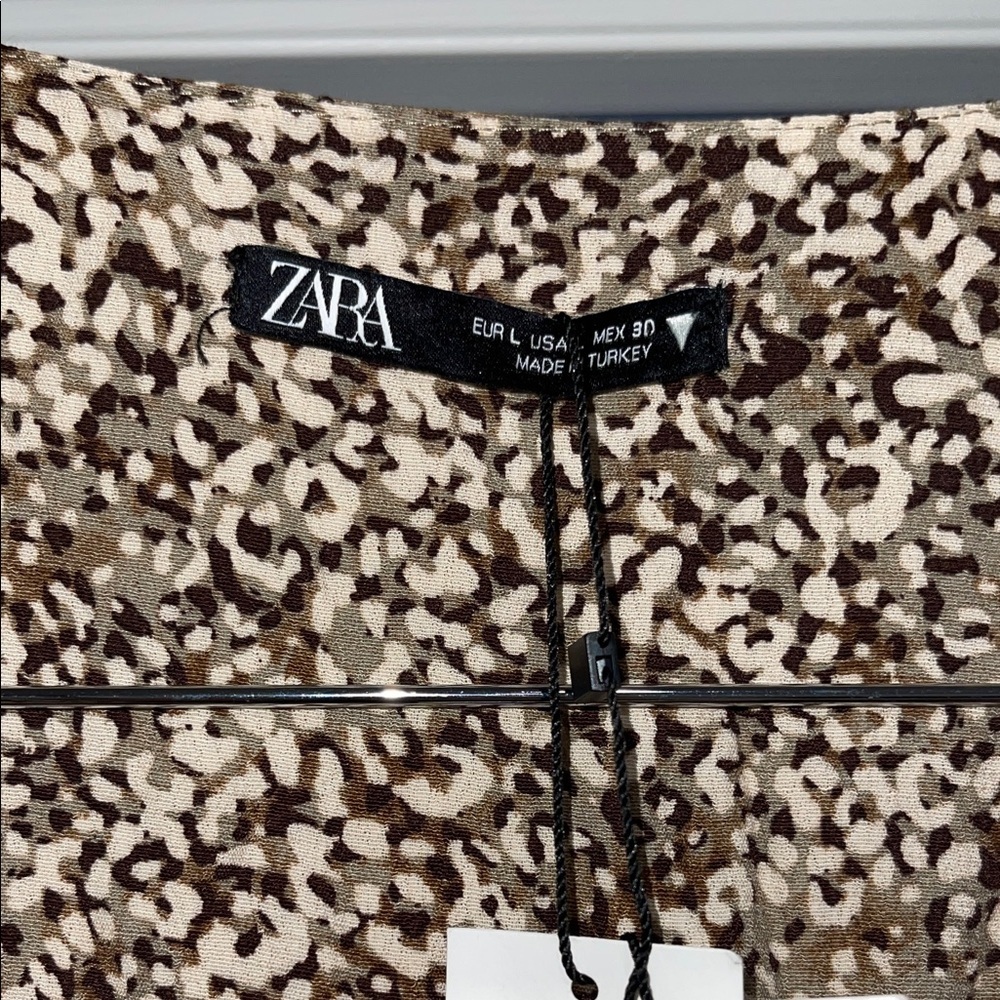 Zara button front wrap print mini dress Large L NWT - Picture 7 of 9